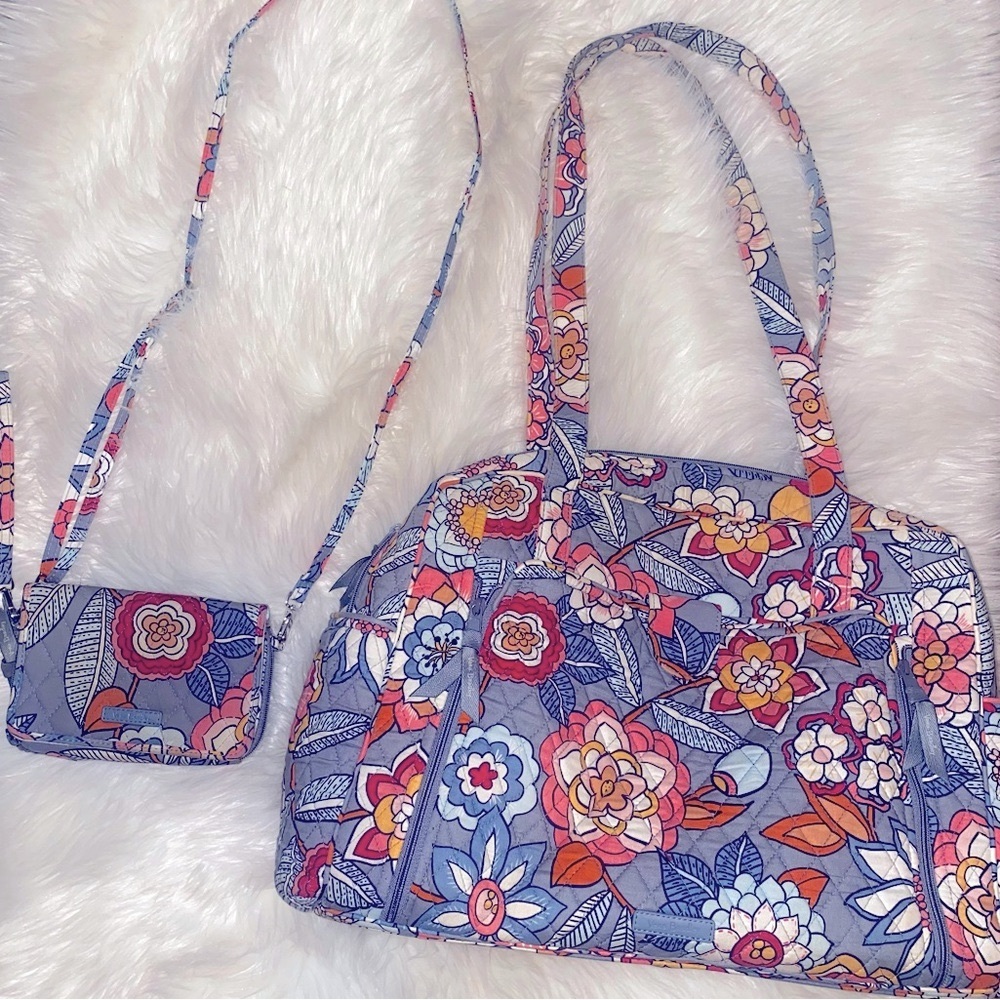 Vera🪷Bradley Bundle small duffle bag & matching cross body/clutch purse